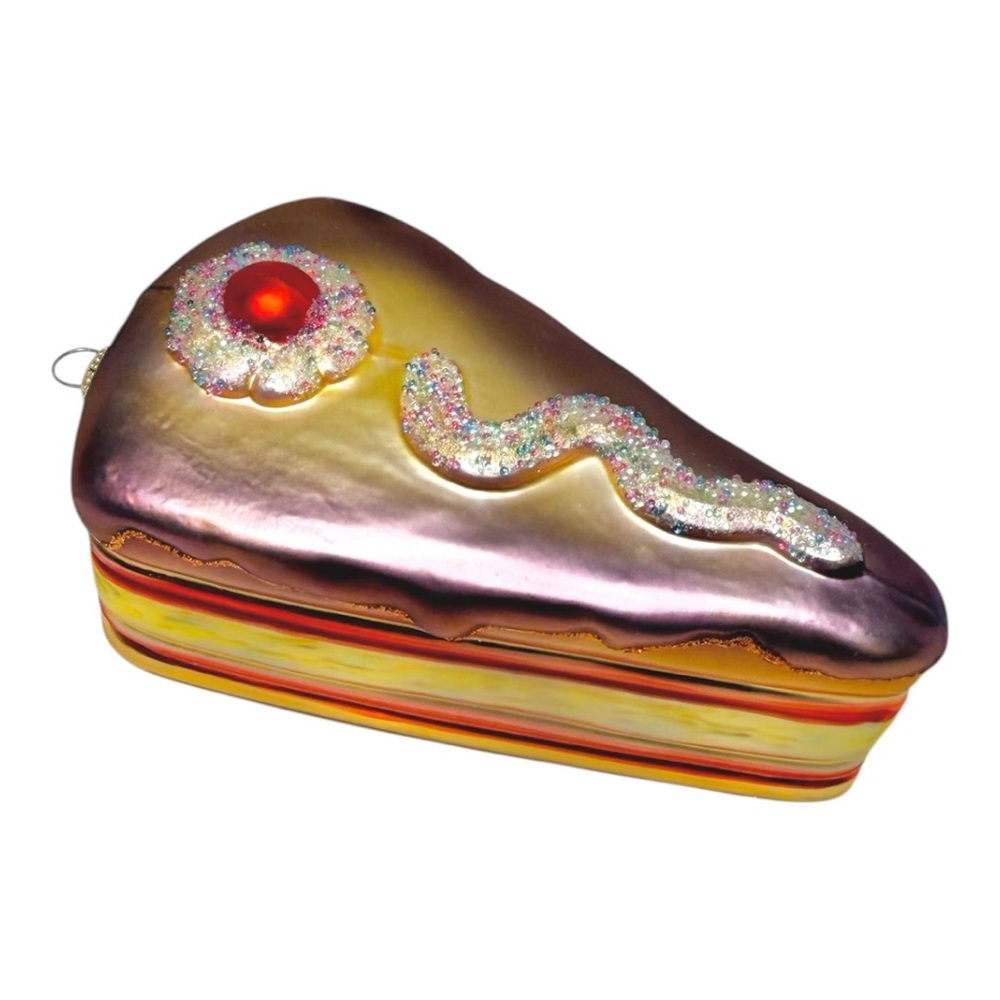 Vintage KS Germany Blown Glass Cake Ornament 4” - Picture 3 of 9
